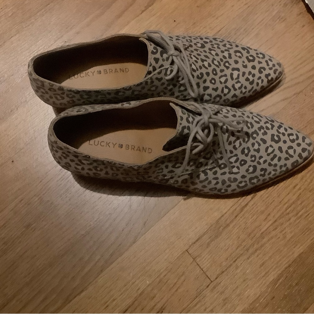 Lucky Brand Women’s Erreka Leather Animal Print Shooties